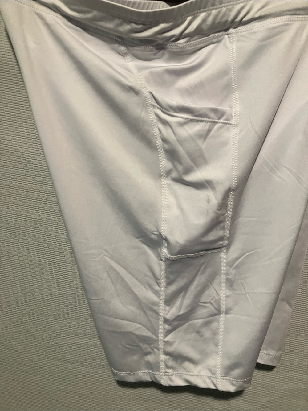 White Neleus Men's Athletic Performance Shorts with Side Pocket - Picture 11 of 12